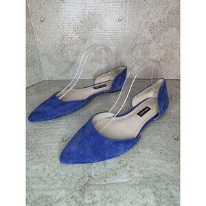 Nine West D'orsay Faux Suede Flats Women Sz 7.5M Business Casual Minimalist Shoe